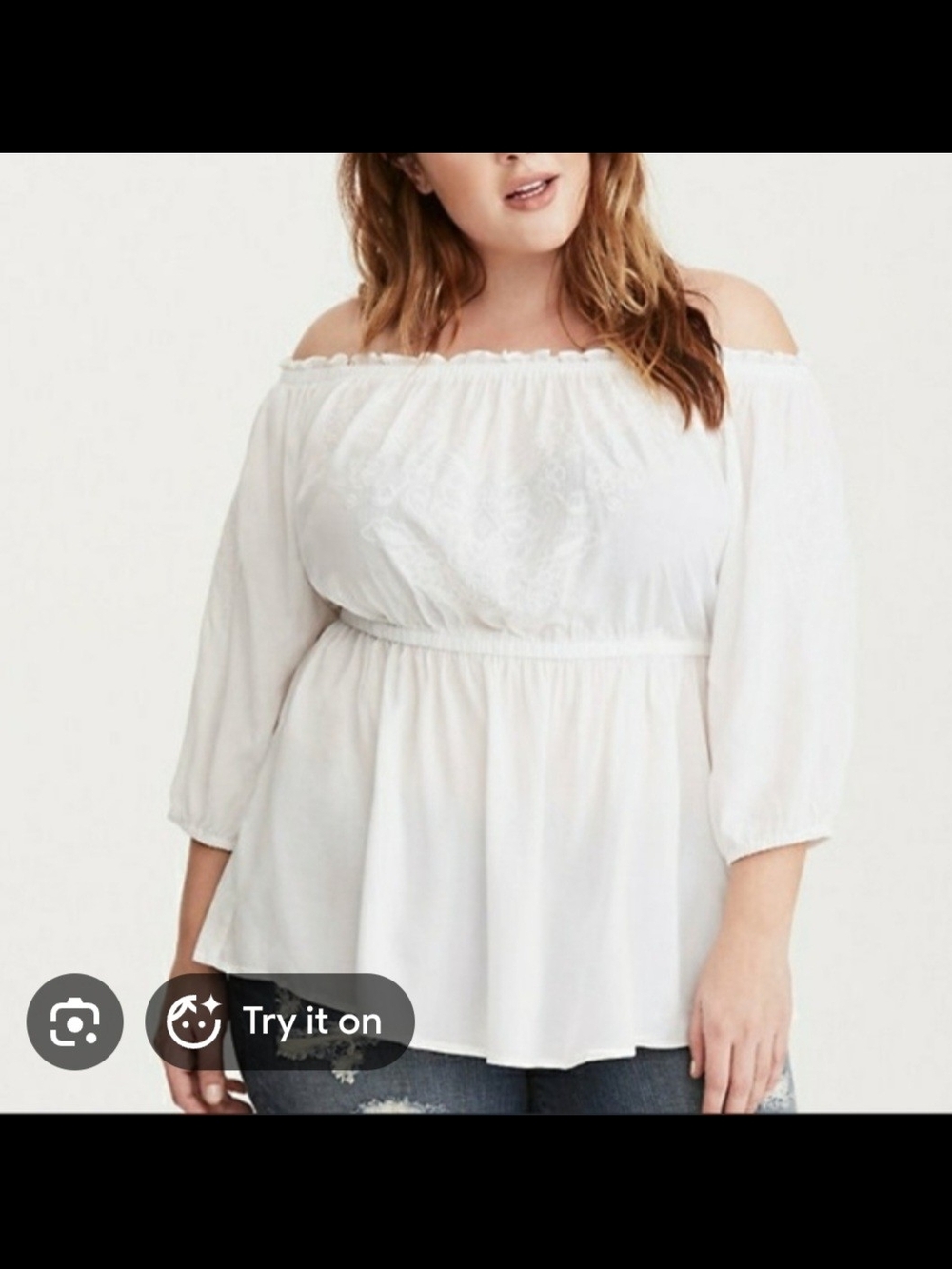 torrid White Off-Shoulder Peasant Blouse